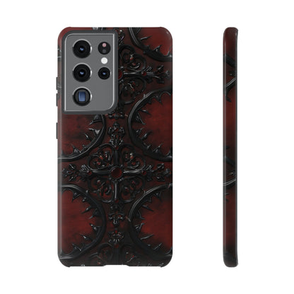 Vampiric Leather Phone Case for iPhone, Samsung Galaxy, and Google Pixel Devices - Gothic Ornate Design