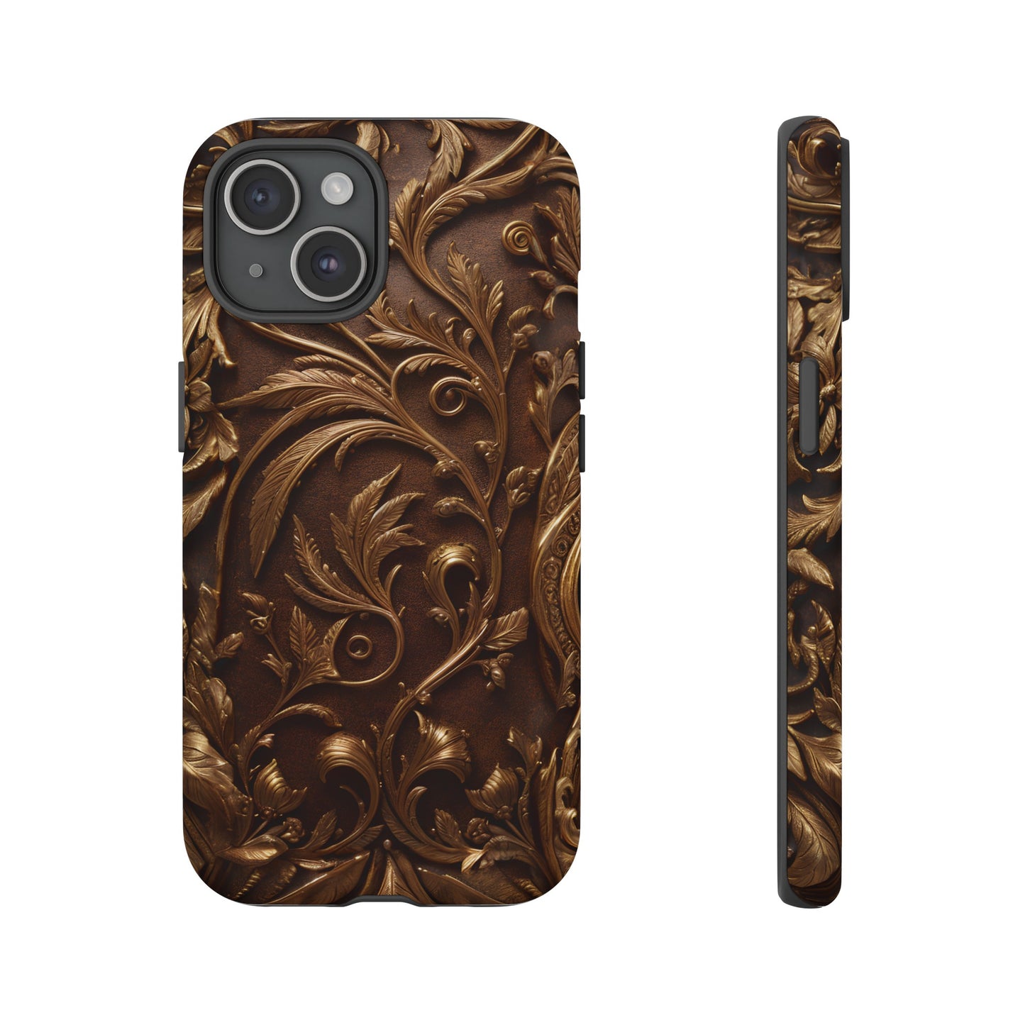 Elegant Bronze Phone Case – Victorian Floral Design for iPhone, Samsung Galaxy, and Google Pixel Devices