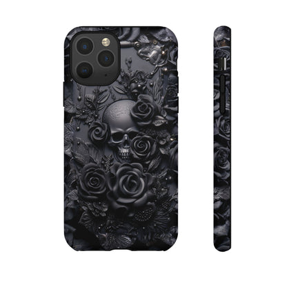 Gothic Black Roses Tough Phone Case – Elegant Dark Floral Design for iPhone, Samsung Galaxy, and Google Pixel Devices