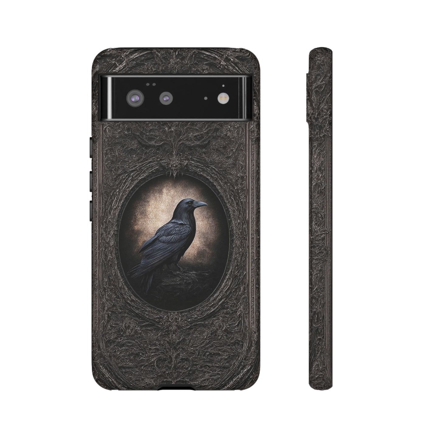 Gothic Raven Phone Case - Mysterious Dark Bird Design
