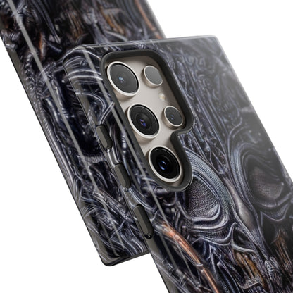 Biomechanical Horror 2 Phone Case – Futuristic Alien Horror Design for iPhone, Samsung Galaxy, and Google Pixel Devices