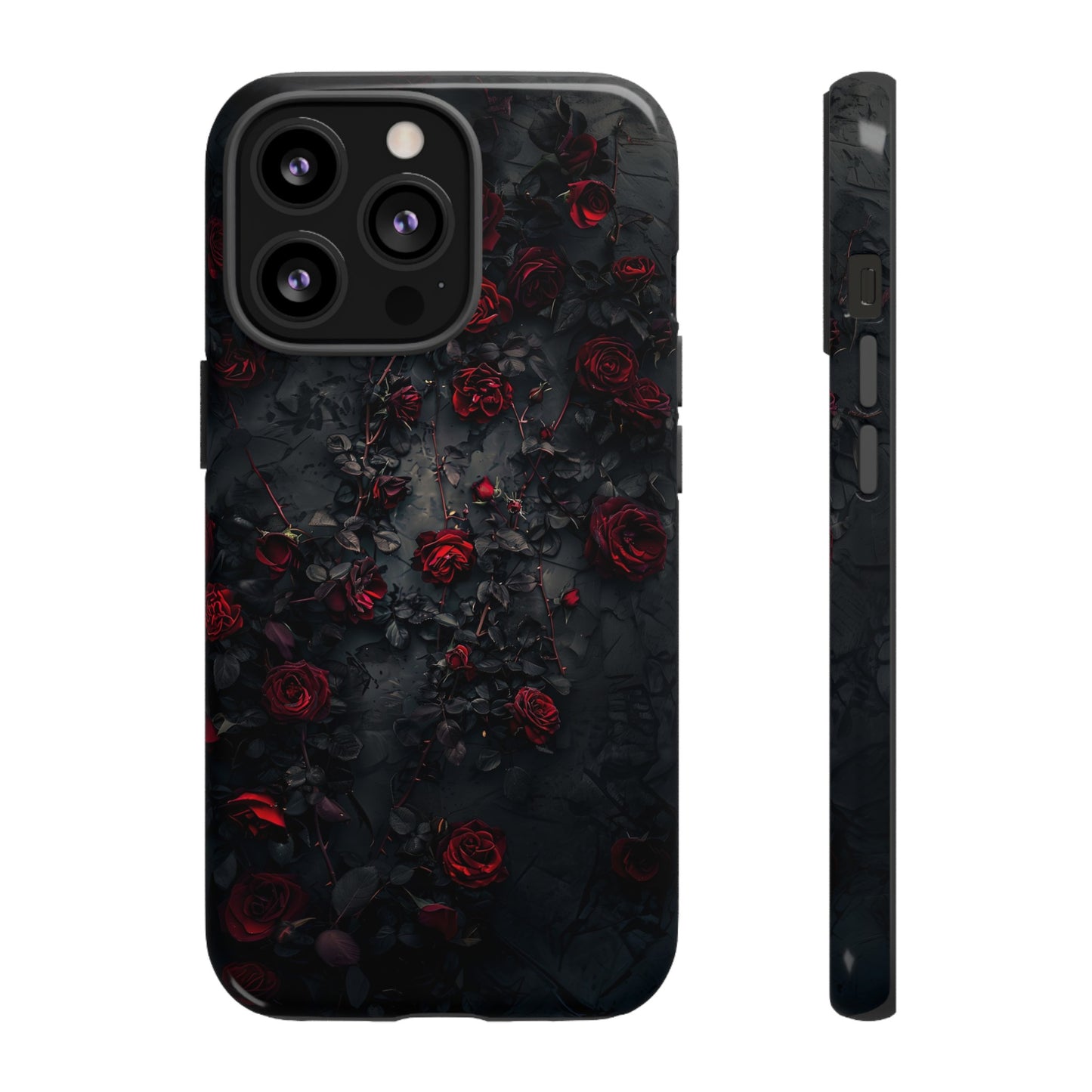 Gothic Roses Tough Phone Case – Elegant Dark Floral Design for iPhone, Samsung Galaxy, and Google Pixel Devices