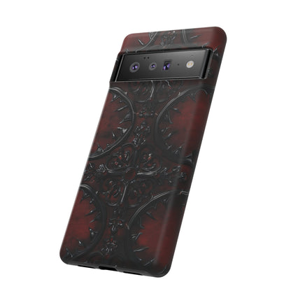 Vampiric Leather Phone Case for iPhone, Samsung Galaxy, and Google Pixel Devices - Gothic Ornate Design