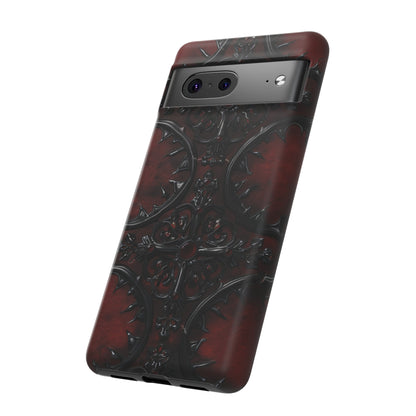 Vampiric Leather Phone Case for iPhone, Samsung Galaxy, and Google Pixel Devices - Gothic Ornate Design