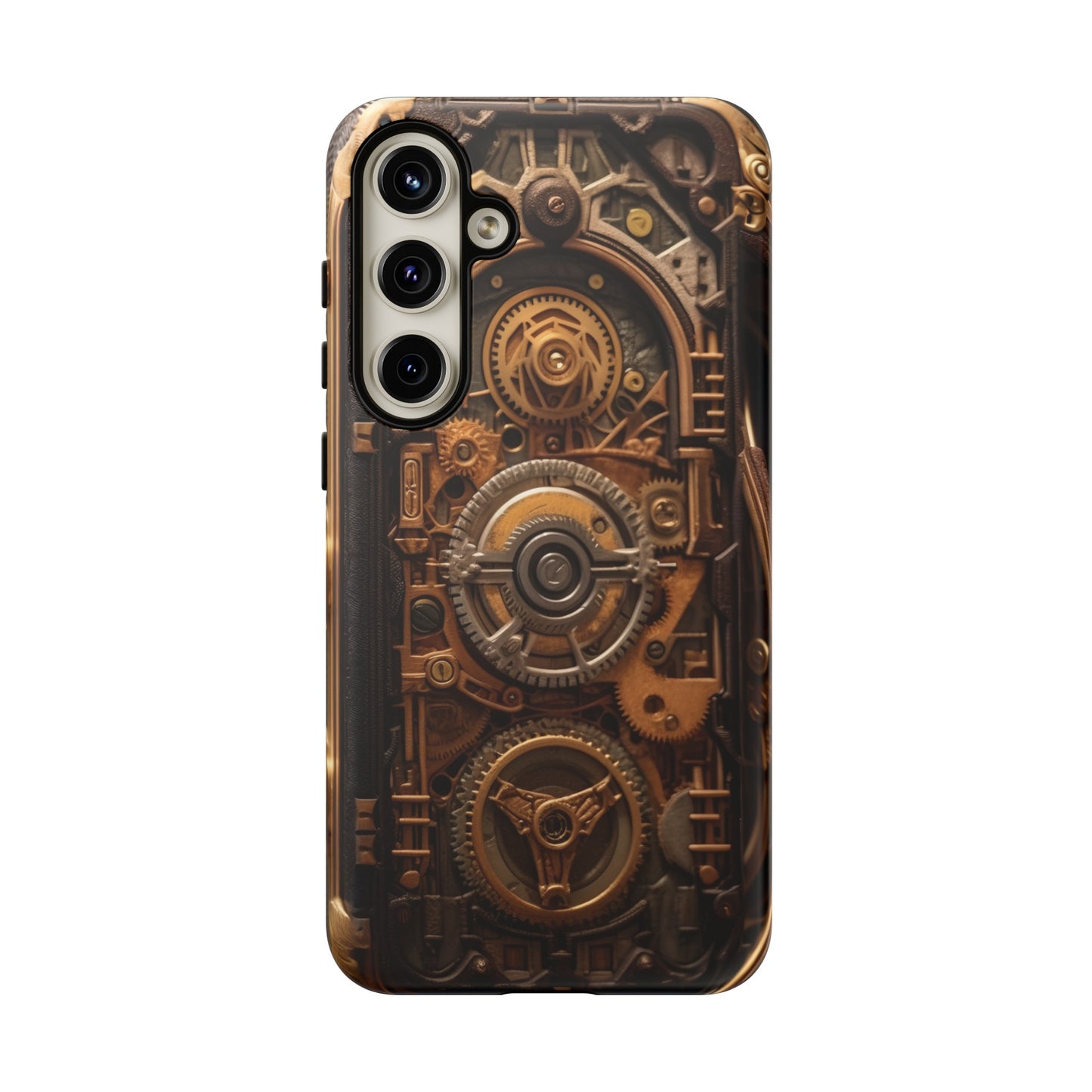 Gearworks Tough Phone Case – Steampunk Clockwork Design for iPhone, Samsung Galaxy, and Google Pixel Devices