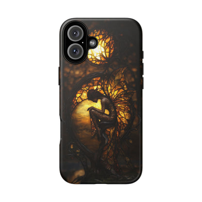 Magical Fairy Silhouette Phone Case - Enchanted Butterfly Wings and Mystical Sunset Design for iPhone & Android