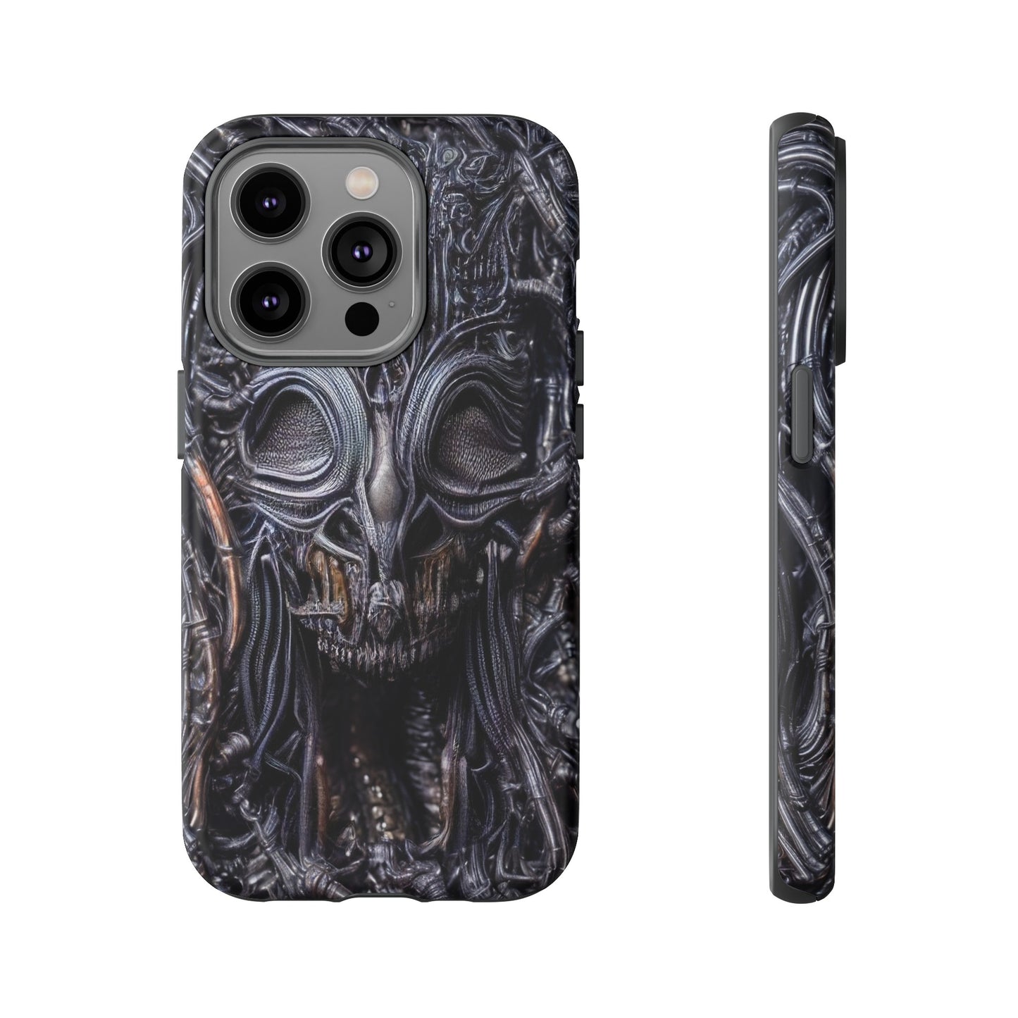 Biomechanical Horror 2 Phone Case – Futuristic Alien Horror Design for iPhone, Samsung Galaxy, and Google Pixel Devices