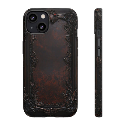 Gothic Ornate Leather-Inspired Phone Case - Dark Aesthetic Cover