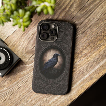 Gothic Raven Phone Case - Mysterious Dark Bird Design
