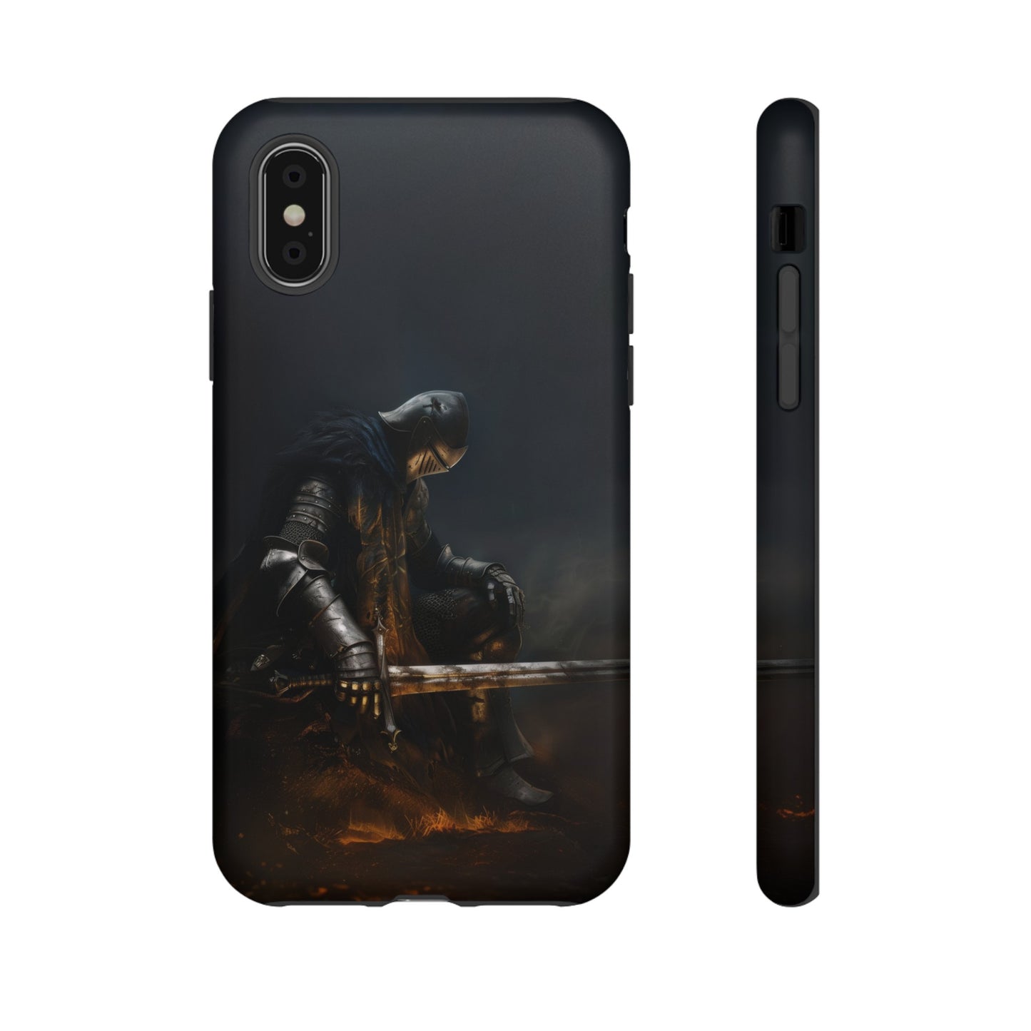 Dark Knight of the Abyss Phone Case - iPhone, Samsung Galaxy, Google Pixel - Epic Medieval Warrior Art, Protective Case, Fantasy Art