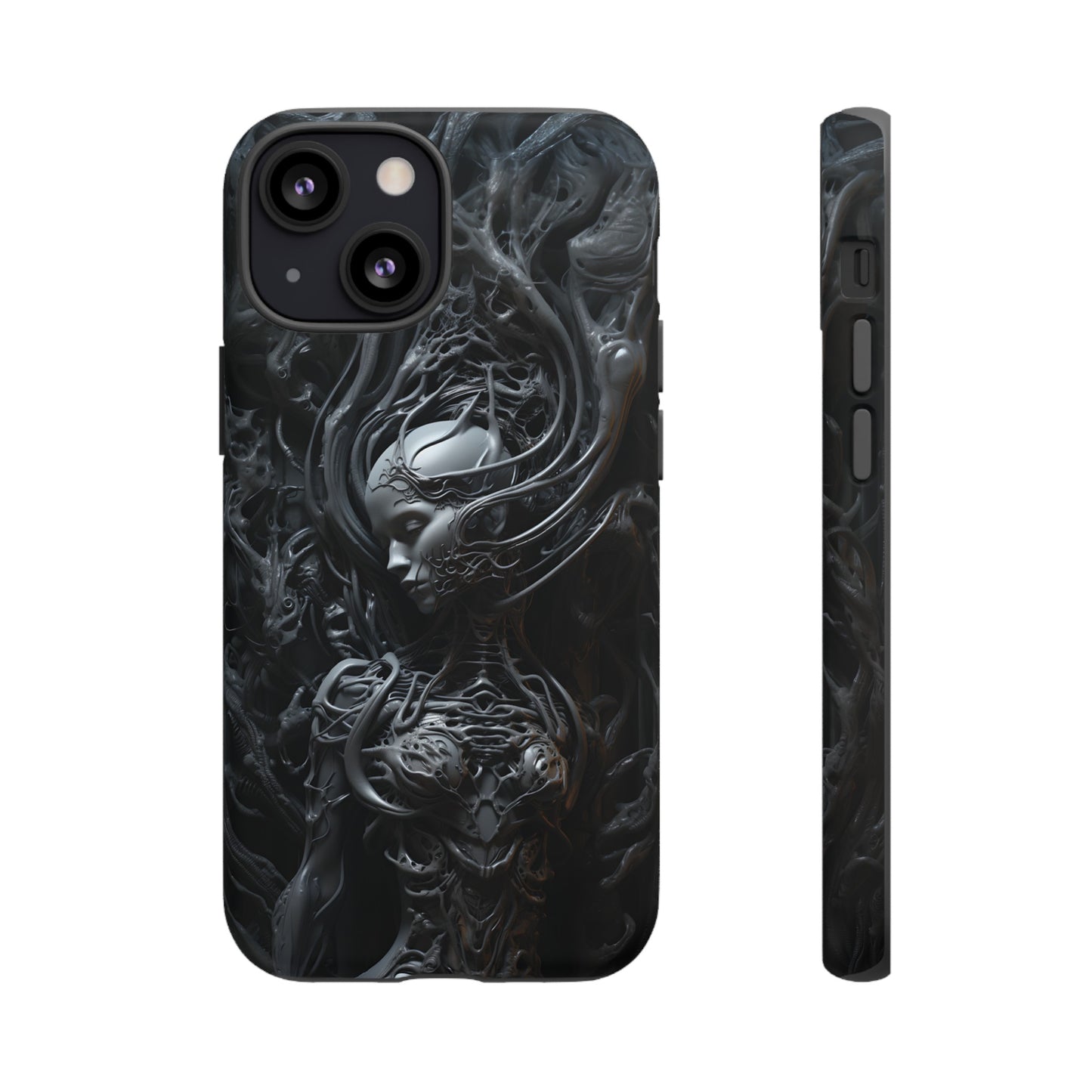 Biomechanical Beauty Phone Case – Futuristic Alien Design for iPhone, Samsung Galaxy, and Google Pixel Devices