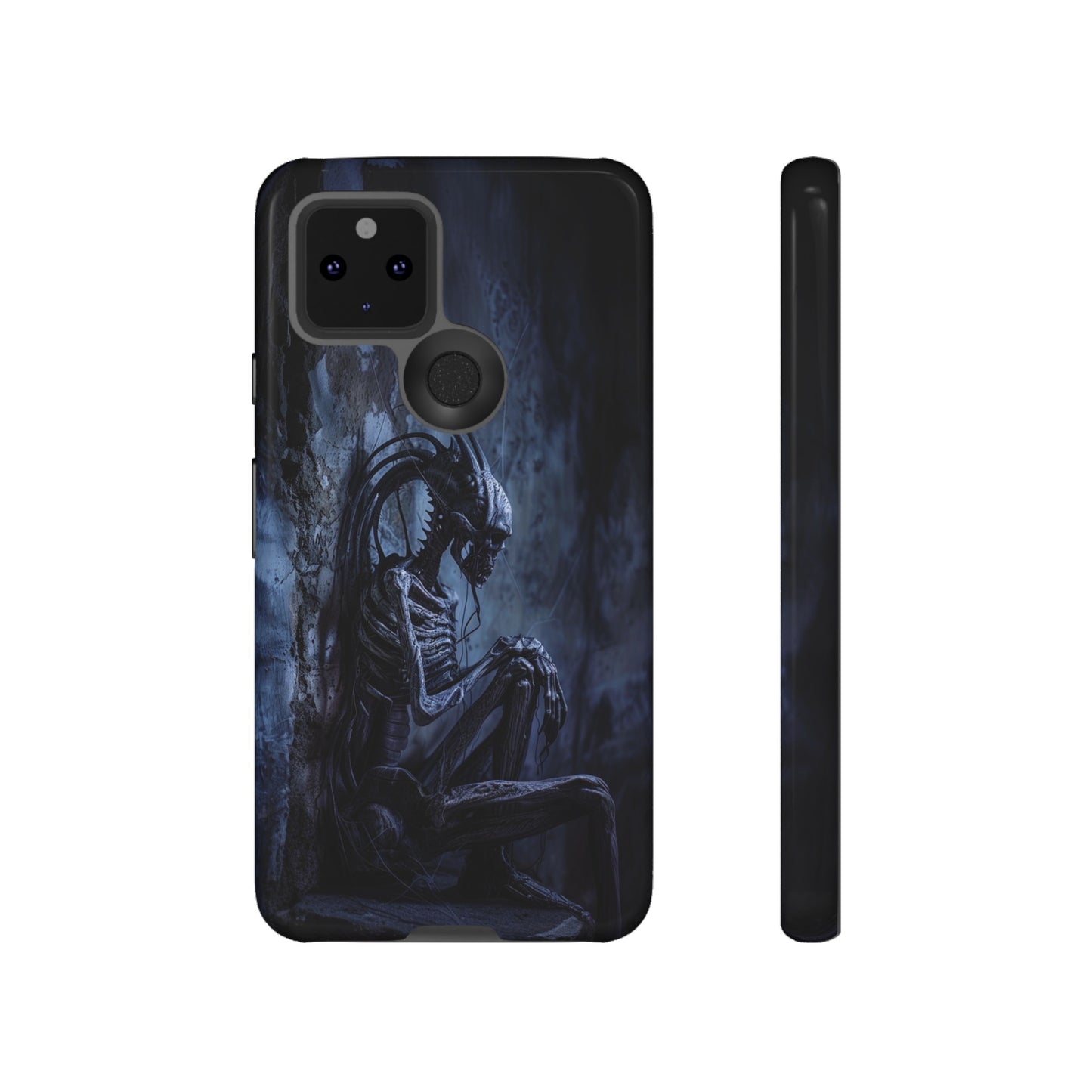 Gothic Alien Skeleton iPhone Case - Sci-Fi Horror Design