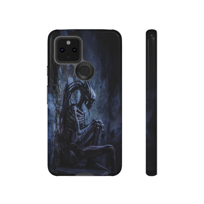 Gothic Alien Skeleton iPhone Case - Sci-Fi Horror Design