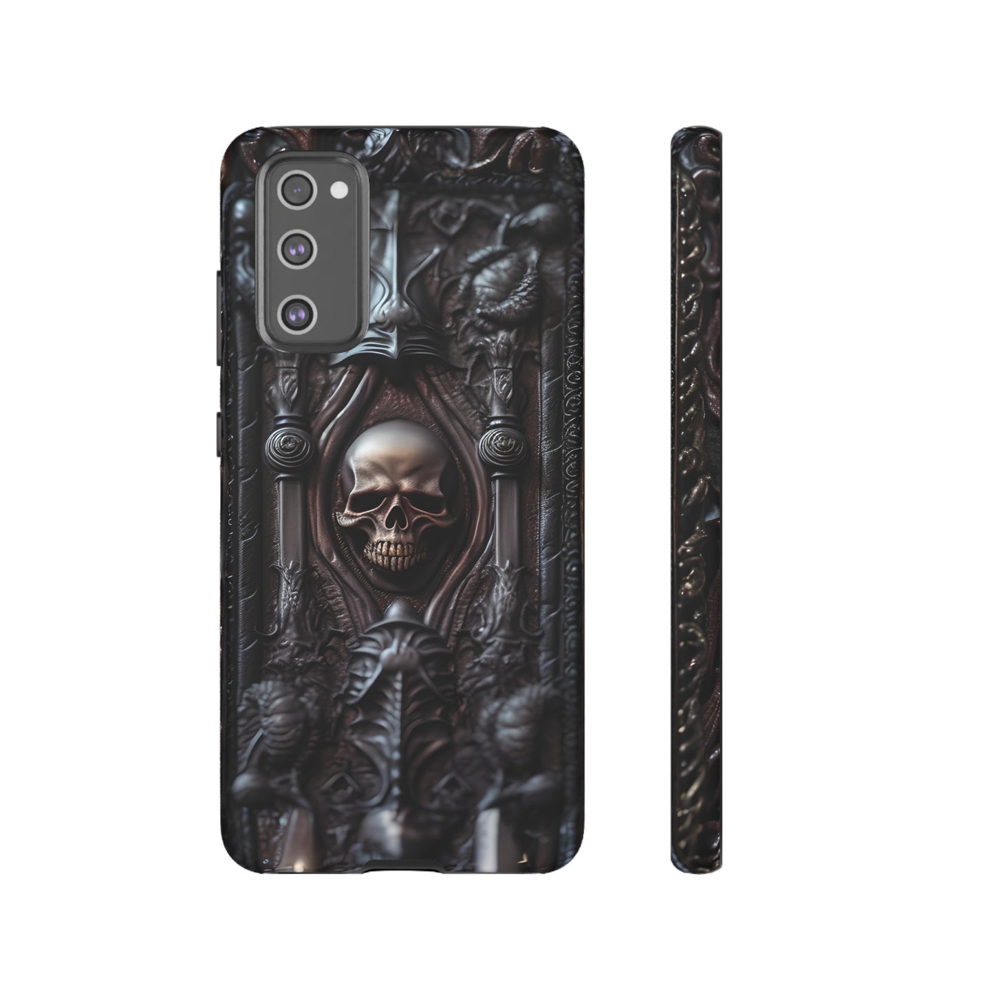 Dark Grimoire of Death Tough Phone Case – Gothic Skull Vampiric Design for iPhone, Samsung Galaxy, and Google Pixel Devices