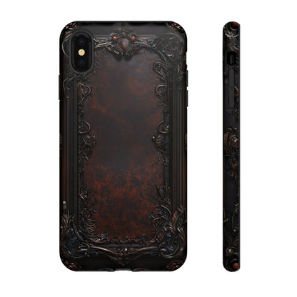 Gothic Ornate Leather-Inspired Phone Case - Dark Aesthetic Cover