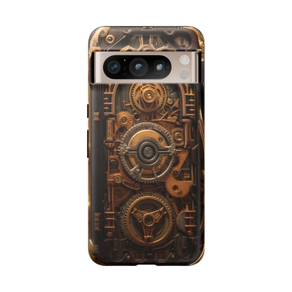 Gearworks Tough Phone Case – Steampunk Clockwork Design for iPhone, Samsung Galaxy, and Google Pixel Devices