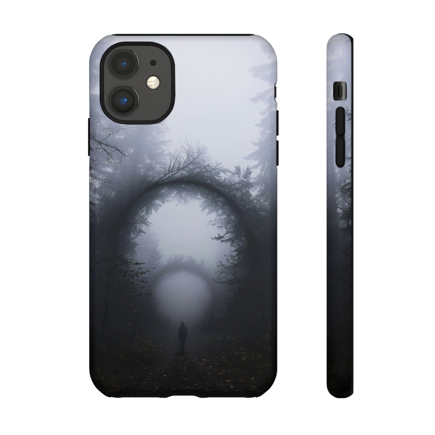 Mystical Forest Portal Phone Case - Atmospheric Foggy Path with Enchanted Tunnel For iPhone, Samsung Galaxy, and Google Pixel Devices.