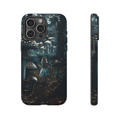 Alice in the Mushroom Forest Phone Case – Fantasy Wonderland Design for iPhone, Samsung Galaxy, and Google Pixel Devices