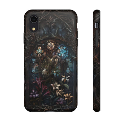 Elegant Gothic Flower Art Phone Case - Intricate Floral Design for iPhone, Samsung Galaxy, and Google Pixel Devices