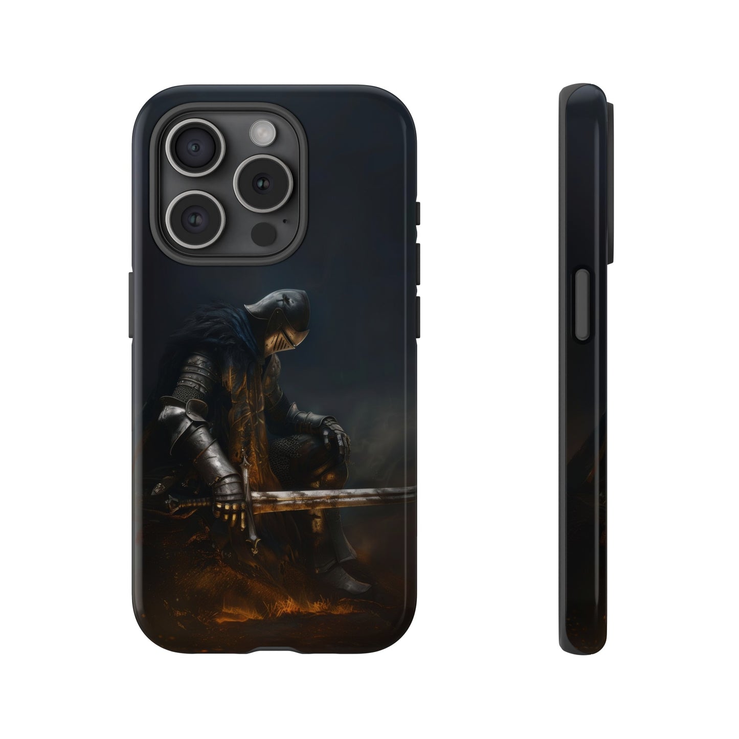 Dark Knight of the Abyss Phone Case - iPhone, Samsung Galaxy, Google Pixel - Epic Medieval Warrior Art, Protective Case, Fantasy Art