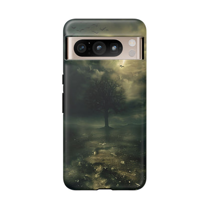 The Tree of Desolation Phone Case – Dark Fantasy Gothic Art with Full Moon for iPhone, Samsung Galaxy, and Google Pixel Devices