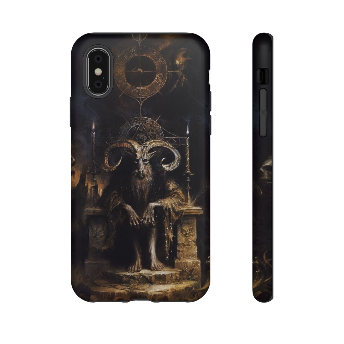 Dark Gothic Goat Demon Phone Case - Occult Horned Beast Art Design