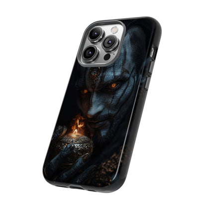 Dark Djinn Warrior Phone Case - Intricate Fantasy Art Protective Cover for iPhone, Samsung Galaxy, and Google Pixel Devices