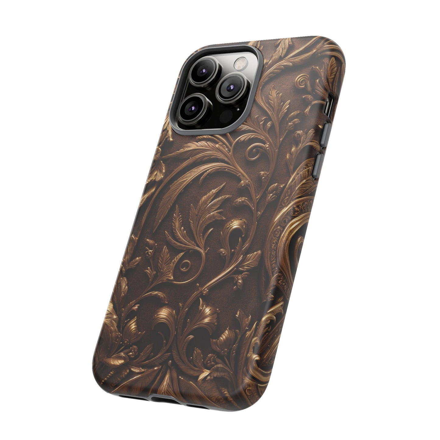 Elegant Bronze Phone Case – Victorian Floral Design for iPhone, Samsung Galaxy, and Google Pixel Devices