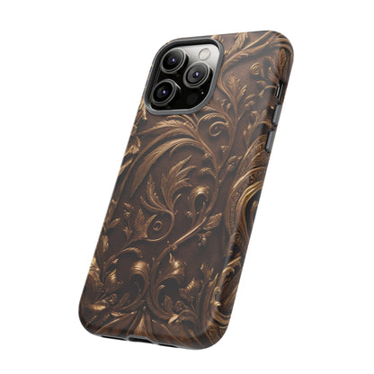 Elegant Bronze Phone Case – Victorian Floral Design for iPhone, Samsung Galaxy, and Google Pixel Devices