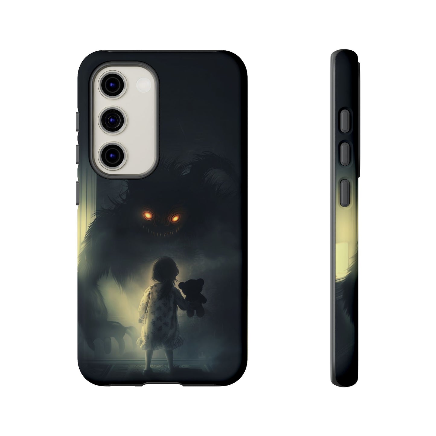 A Child Facing A Terrifying Monster Phone Case - for iPhone, Samsung Galaxy, and Google Pixel Devices