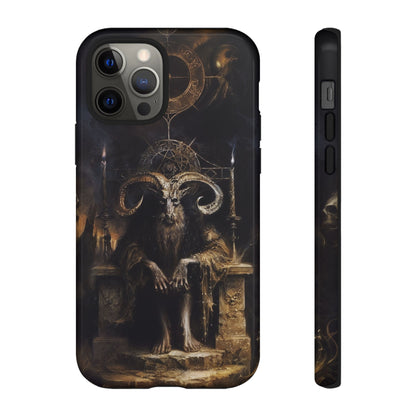 Dark Gothic Goat Demon Phone Case - Occult Horned Beast Art Design