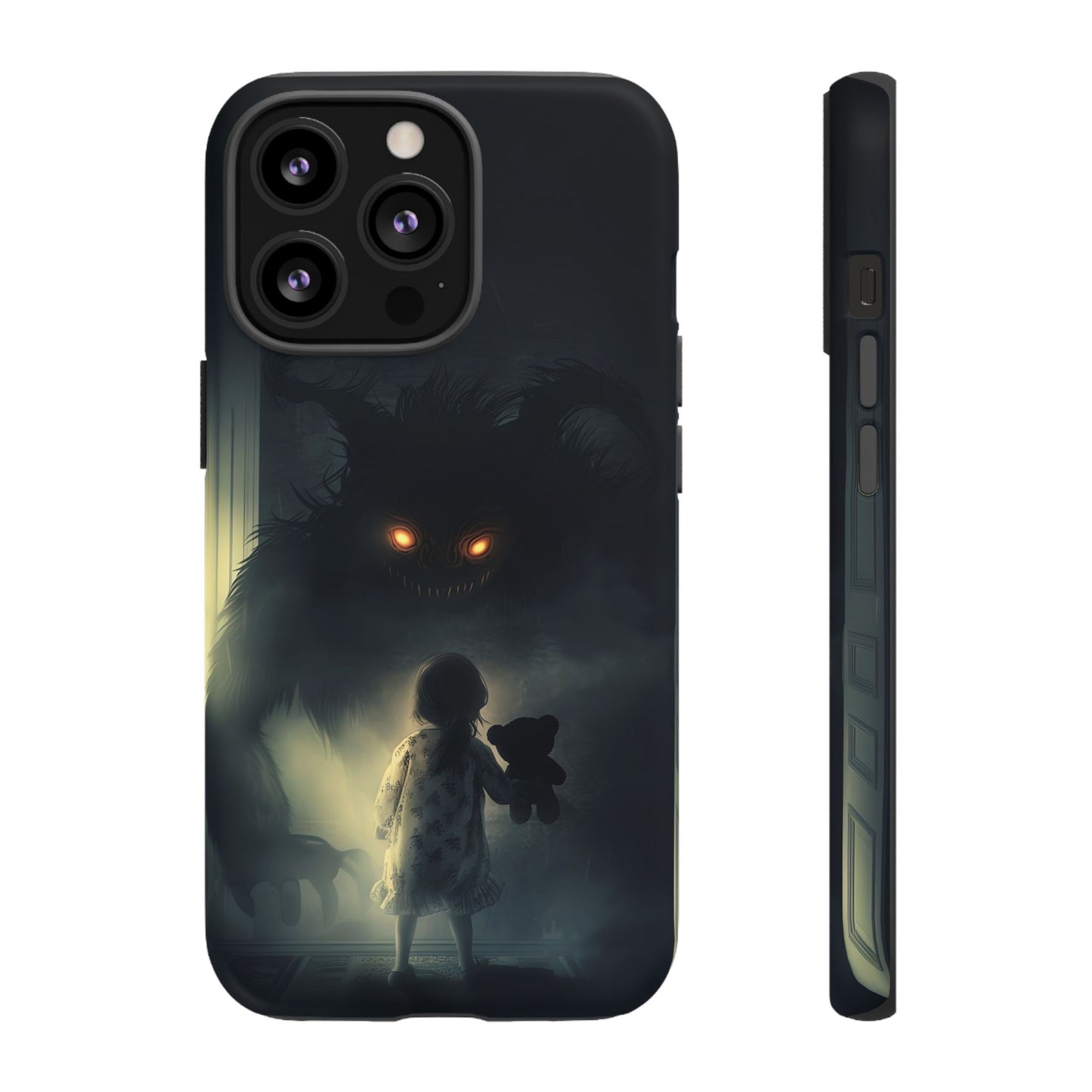 A Child Facing A Terrifying Monster Phone Case - for iPhone, Samsung Galaxy, and Google Pixel Devices