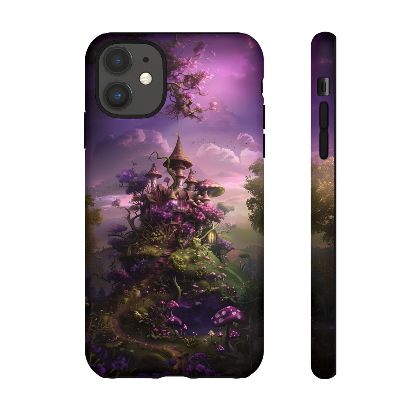 Enchanted Fairy Castle Phone Case - Magical Purple Fantasy Art for iPhone, Samsung Galaxy and Google Pixel Devices