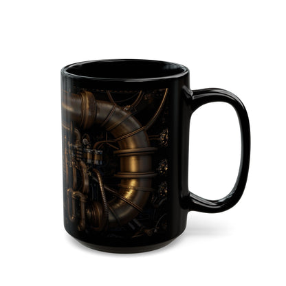 Steampunk Industrial Pipes Mug - Unique Mechanical Design Coffee Cup