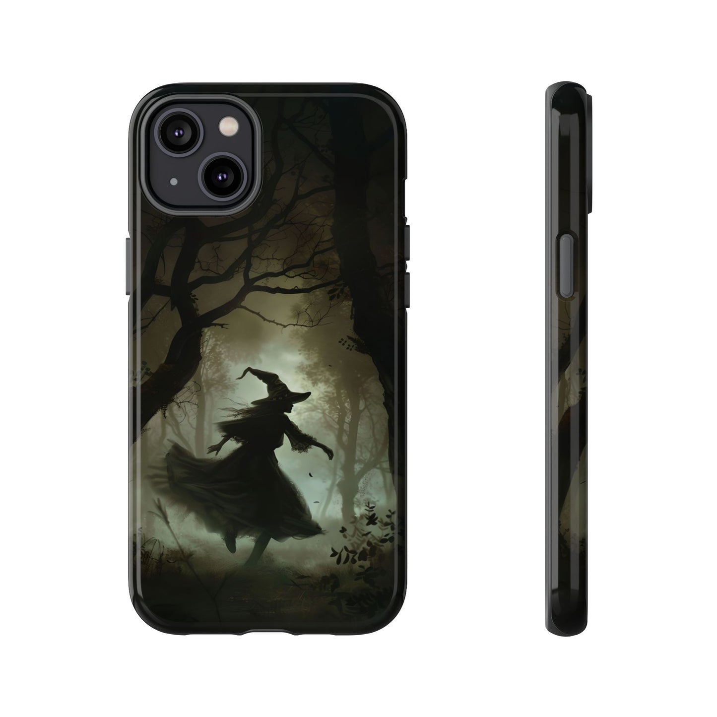 Spooky Witch Silhouette Phone Case - Halloween Dark Art Design for iPhone, Samsung Galaxy, and Google Pixel Devices