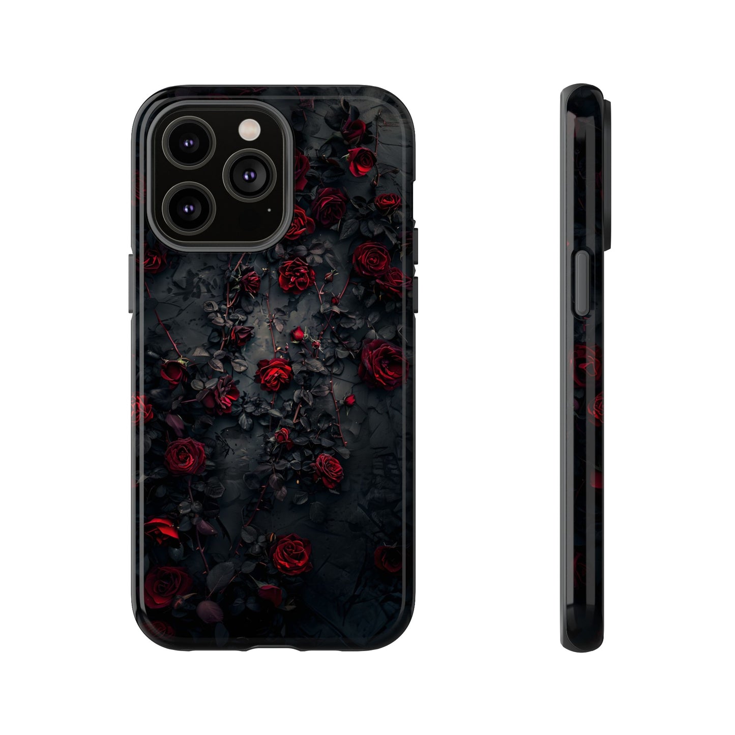 Gothic Roses Tough Phone Case – Elegant Dark Floral Design for iPhone, Samsung Galaxy, and Google Pixel Devices