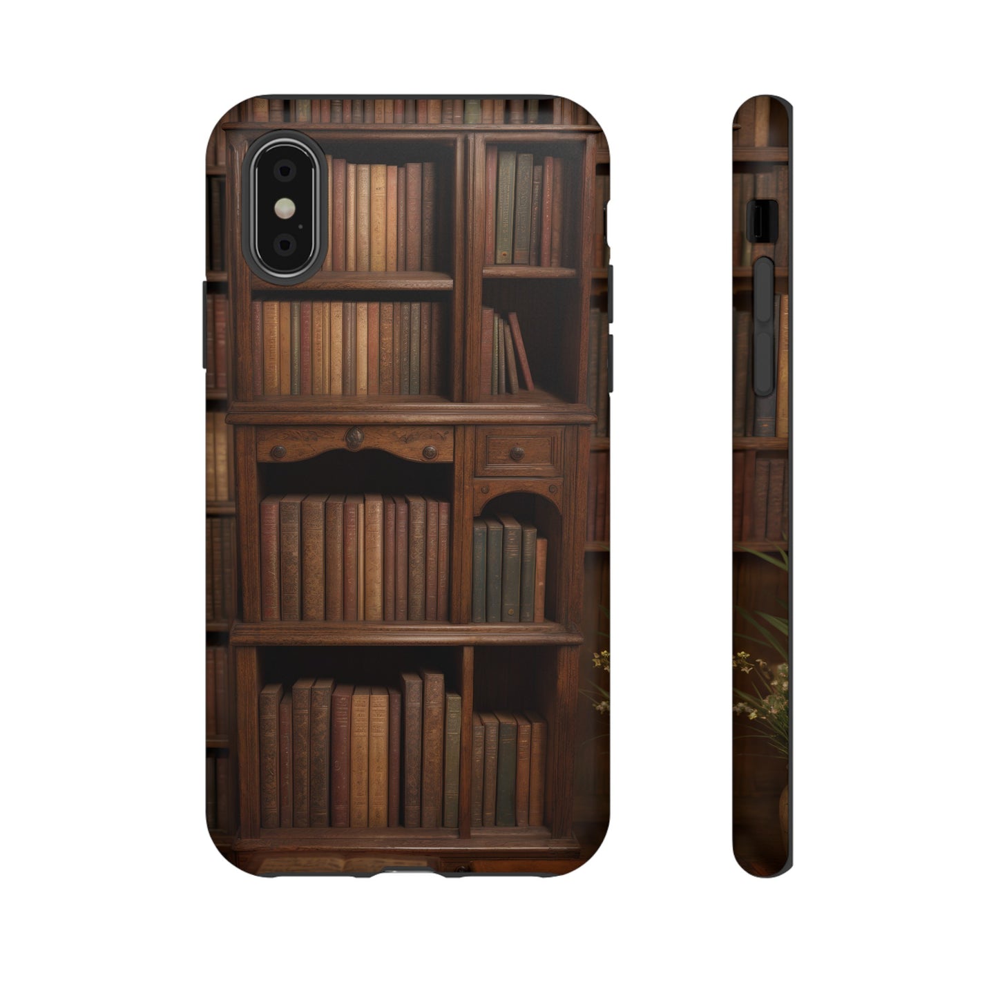 Book Shelf Phone Case – Vintage Library Design for iPhone, Samsung Galaxy, and Google Pixel Devices