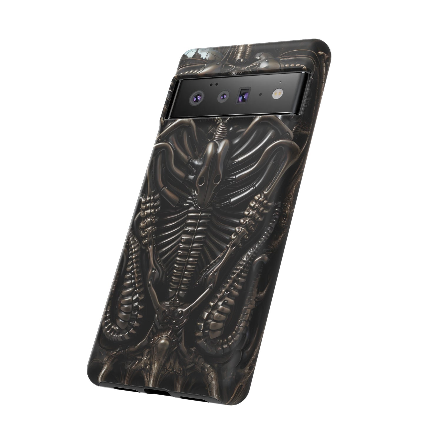 Biomechanical Nightmares Tough Phone Case – Alien Horror Design for iPhone and Samsung Galaxy Devices