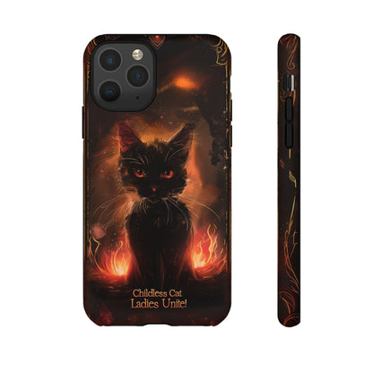 Childless Cat Ladies Unite Phone Case - Gothic Black Cat For iPhone, Samsung Galaxy, and Google Pixel Devices