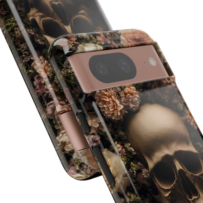 Skull and Flowers #2 Phone Case – Gothic Floral Design for iPhone, Samsung Galaxy, and Google Pixel Devices