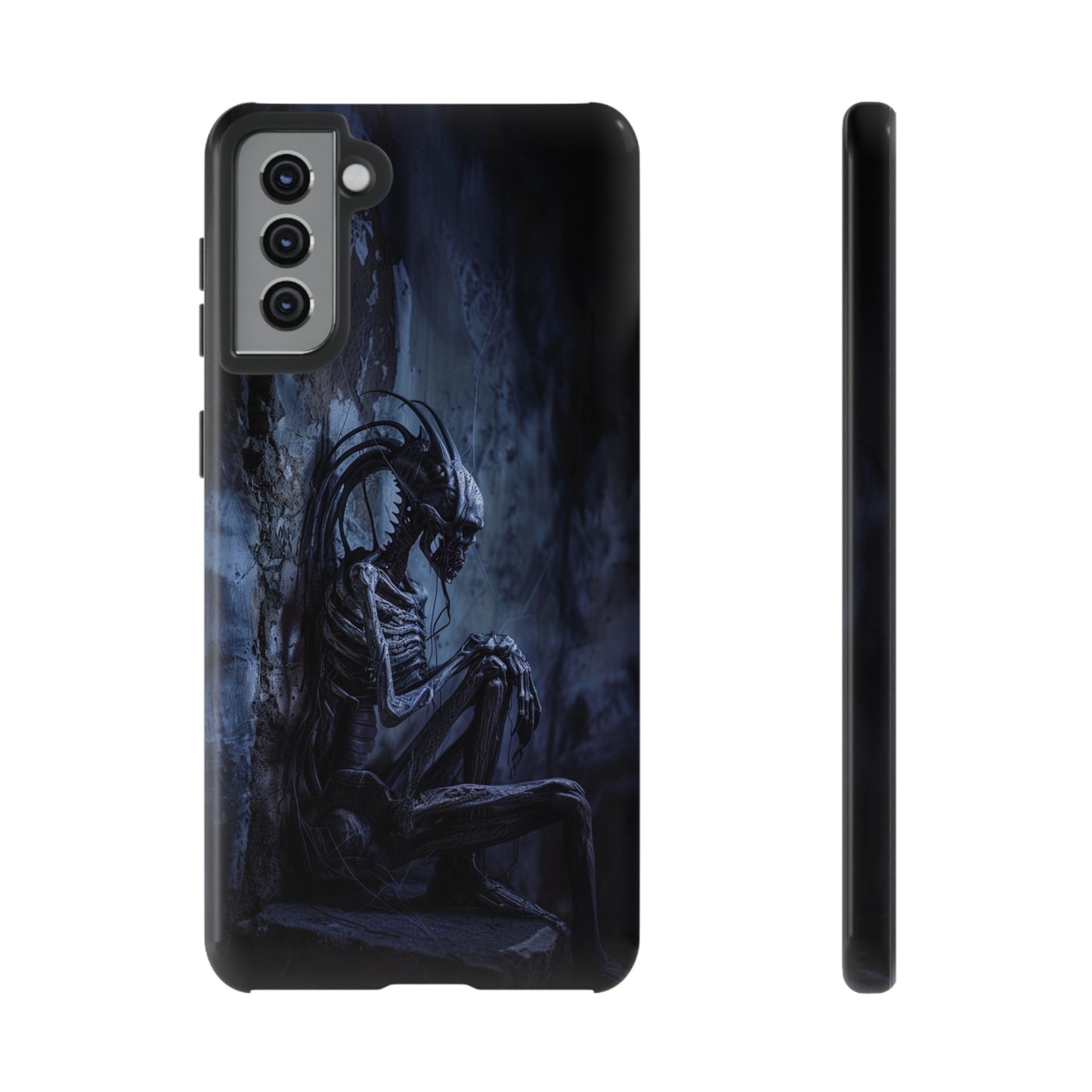 Gothic Alien Skeleton iPhone Case - Sci-Fi Horror Design