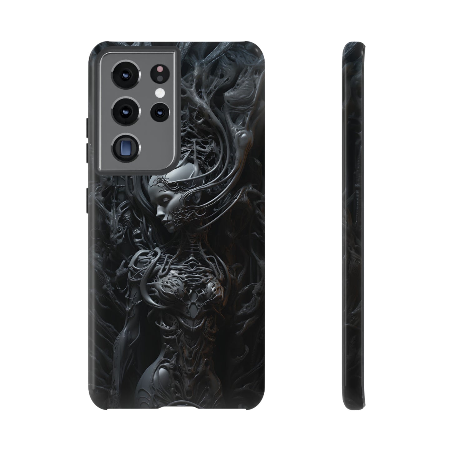 Biomechanical Beauty Phone Case – Futuristic Alien Design for iPhone, Samsung Galaxy, and Google Pixel Devices