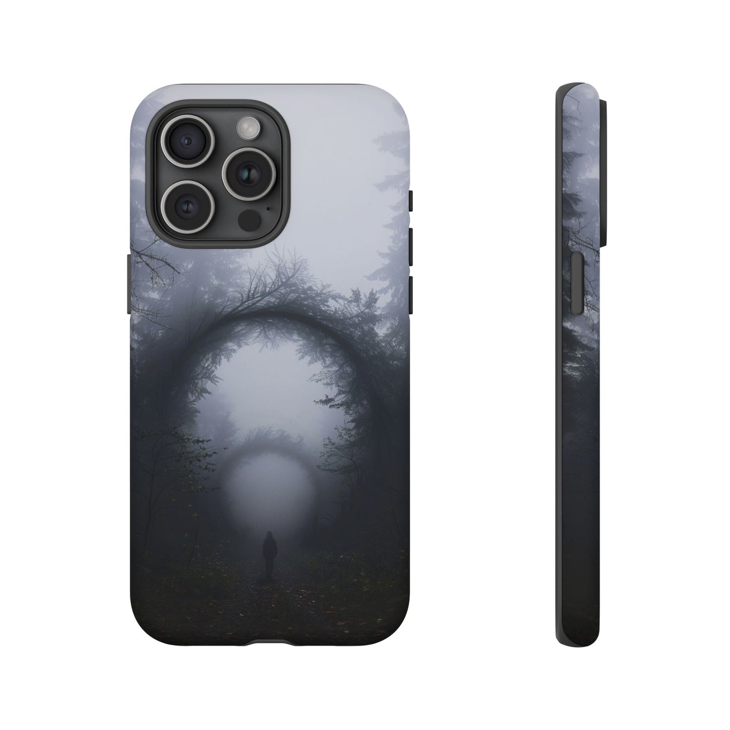 Mystical Forest Portal Phone Case - Atmospheric Foggy Path with Enchanted Tunnel For iPhone, Samsung Galaxy, and Google Pixel Devices.