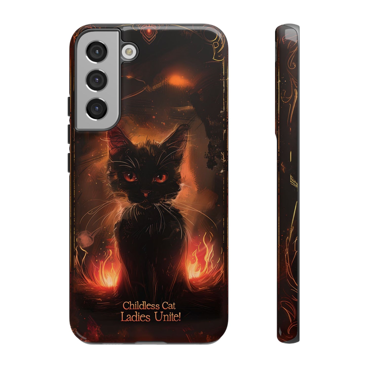 Childless Cat Ladies Unite Phone Case - Gothic Black Cat For iPhone, Samsung Galaxy, and Google Pixel Devices