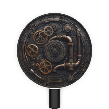 Steampunk Gear Design Wireless Magnetic Induction Phone Charger - Unique Vintage-Style Charging Pad