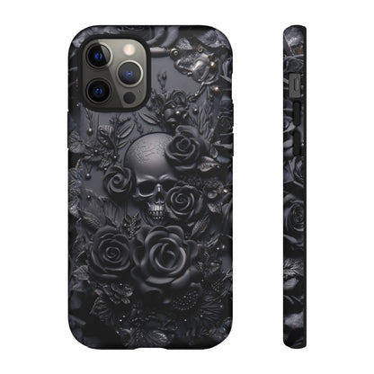 Gothic Black Roses Tough Phone Case – Elegant Dark Floral Design for iPhone, Samsung Galaxy, and Google Pixel Devices