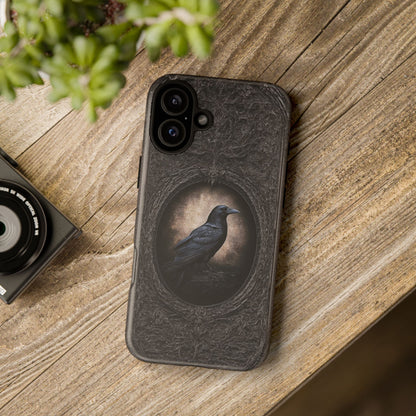 Gothic Raven Phone Case - Mysterious Dark Bird Design