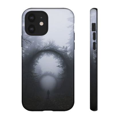 Mystical Forest Portal Phone Case - Atmospheric Foggy Path with Enchanted Tunnel For iPhone, Samsung Galaxy, and Google Pixel Devices.