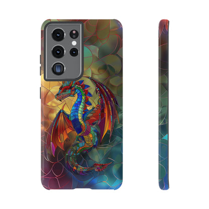 Stained Glass Dragon Phone Case - Colorful Fantasy Design for iPhone, Samsung Galaxy, Google Pixel Devices