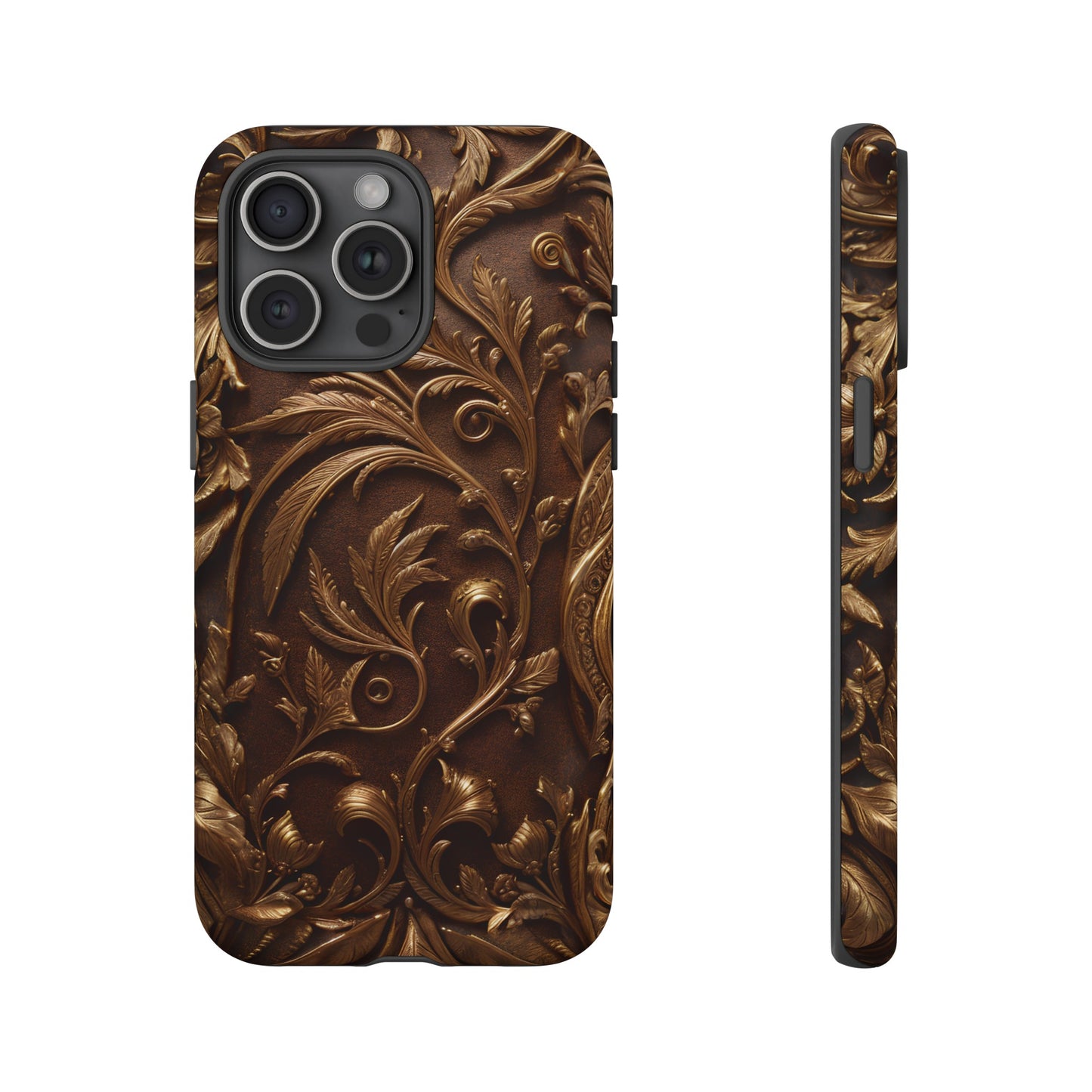 Elegant Bronze Phone Case – Victorian Floral Design for iPhone, Samsung Galaxy, and Google Pixel Devices